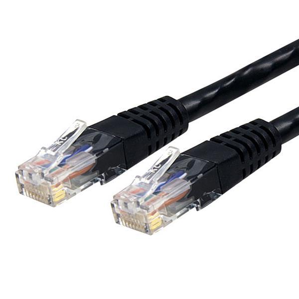 StarTech 2 ft Black Molded Cat6 UTP Patch Cable (C6PATCH2BK)