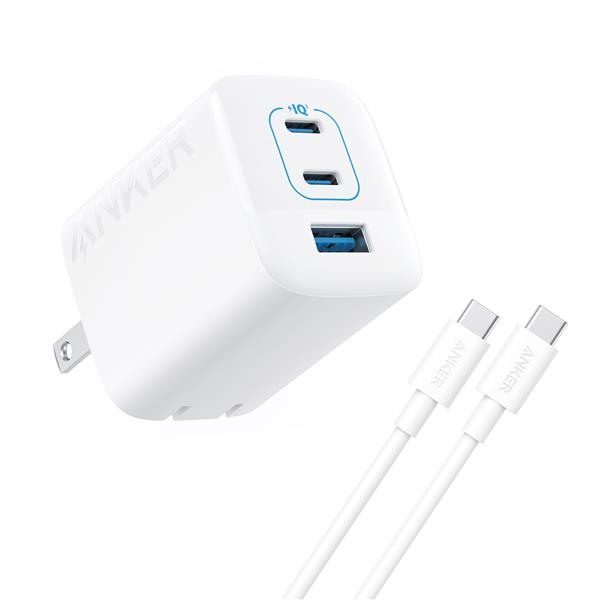 Anker 67W 3-Port GaN Wall Charger with USB-C Cable Bundle(Open Box)