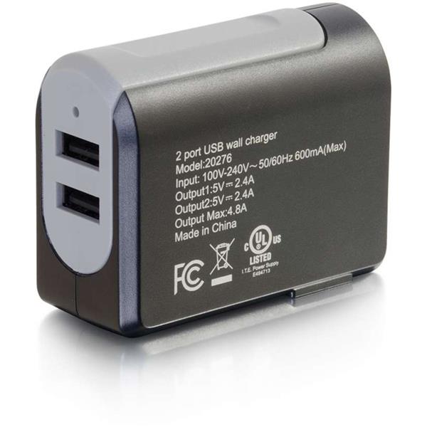 Legrand C2G 2-Port USB Wall Charger - AC Power Adapter