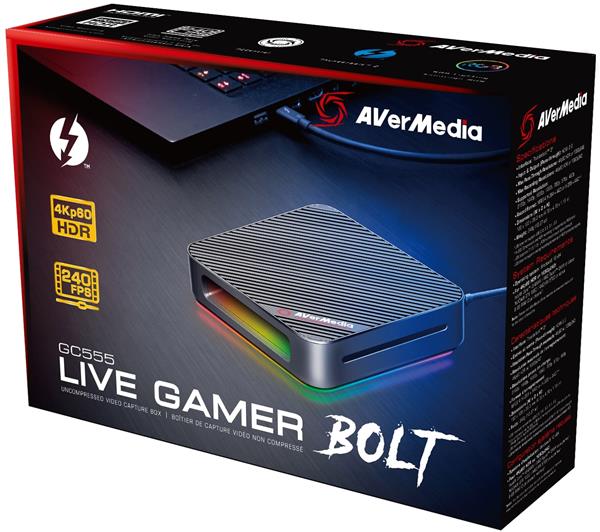 AVerMedia GC555 LIVE GAMER BOLT - 4Kp60 HDR capture, Thunderbolt 3