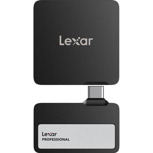 Lexar Professional Go Portable SSD with Hub, SL400(Model), 2TB, Black (LSL400S002T-RNBNU)