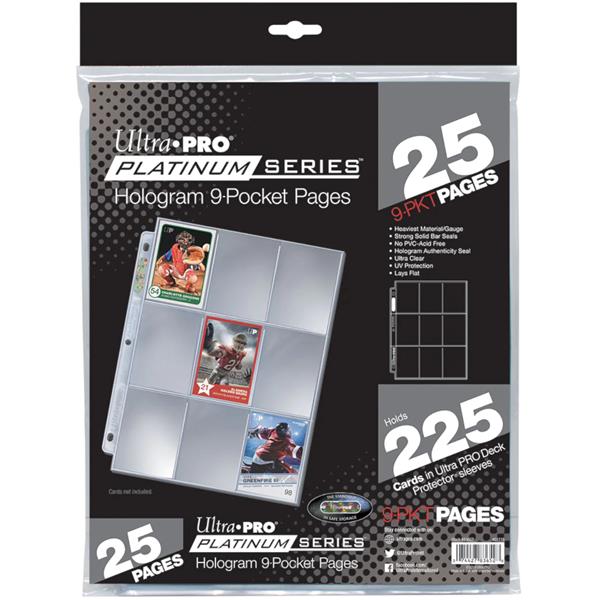 Ultra PRO Platinum Series 9-Pocket Card Sleeve Binder Page (25 Pack)