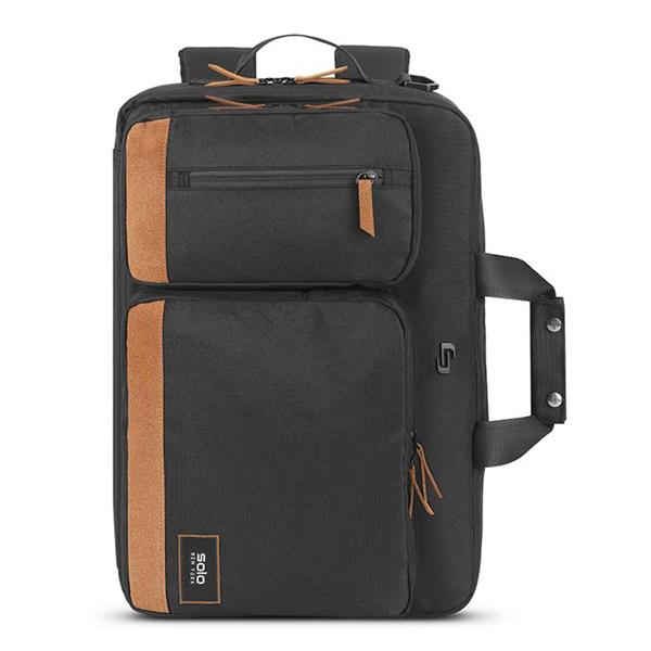 SOLO DUANE 15.6 HYBRID LAPTOP BACKPACK/ BRIEFCASE - BLACK/TAN