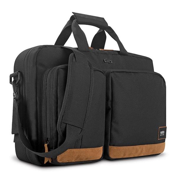 SOLO DUANE 15.6 HYBRID LAPTOP BACKPACK/ BRIEFCASE - BLACK/TAN