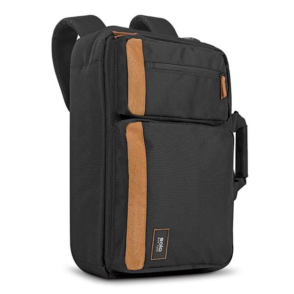 SOLO DUANE 15.6 HYBRID LAPTOP BACKPACK/ BRIEFCASE - BLACK/TAN