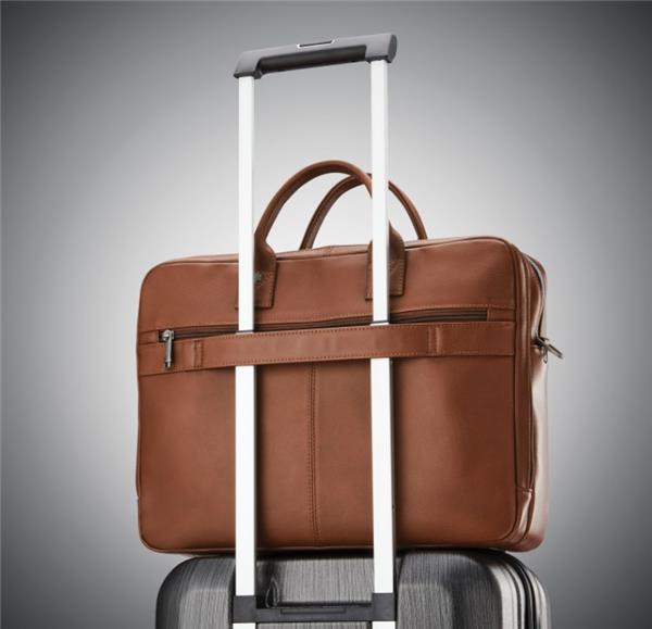 SAMSONITE Classic Leather 15.6" Toploader, Cognac