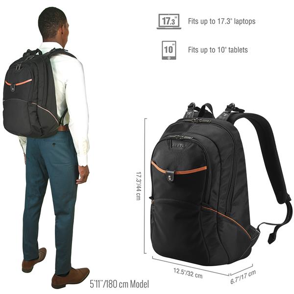 EVERKI Glide 17.3" Laptop Backpack, Black