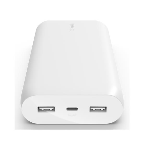 BELKIN 20K Power Bank, 15W USBC IN, USBA out, White