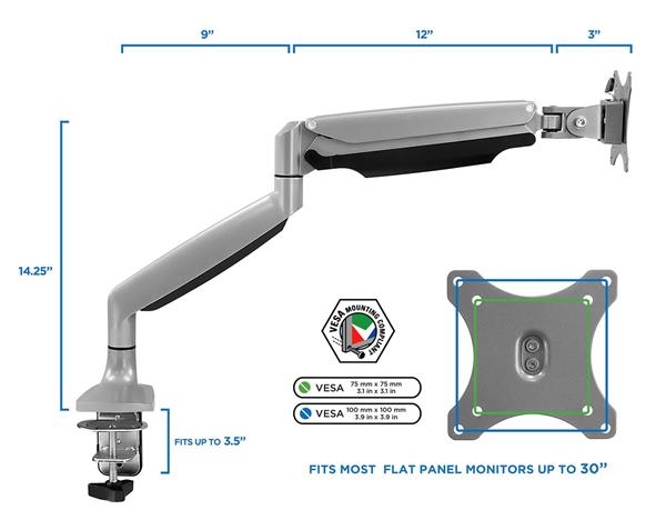 Mount-It! 17"-32" Single Monitor Desk Mount