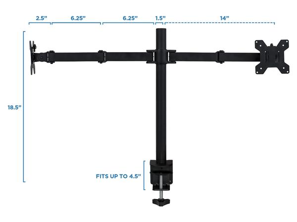 Mount-It! 13"-27" Dual Monitor Mount