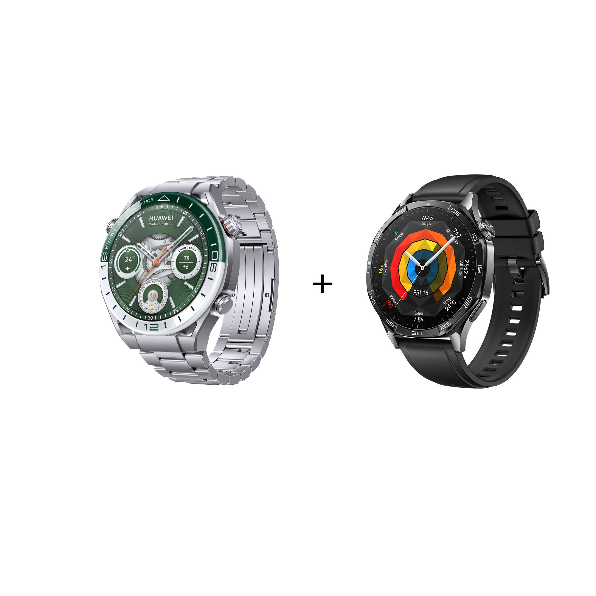 HUAWEI Watch Ultimate, Green + HUAWEI WATCH GT 5 46mm Black Fluoroelastomer