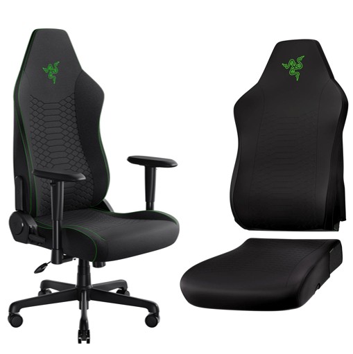 RAZER Iskur V2 X Gaming Chair, Black + Gaming Chair Sleeve, Black/ Green