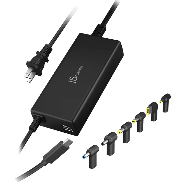 j5create 100W PD USB-C Super Charger with 6 Types of DC Connectors