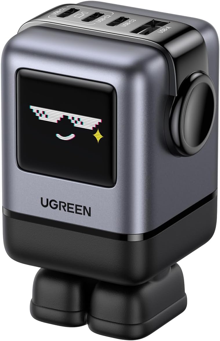 UGREEN Uno 100W USB C Charger, Nexode Robot GaN Charger Block 4 Port