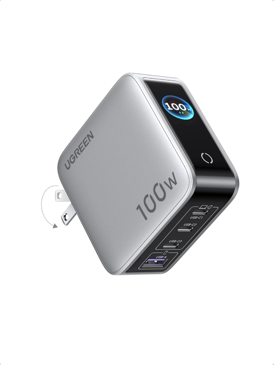 UGREEN Nexode Pro 100W Charger Smart Display  4-Port USB A + C