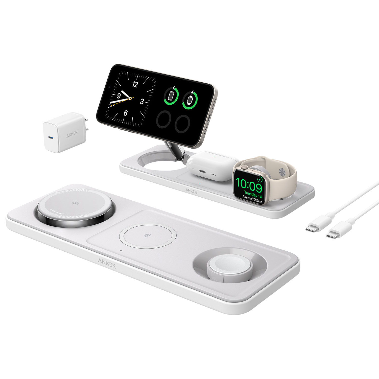 Anker MagGo Qi2 3-in-1 Pad 15W Wireless Charging Station(Open Box)