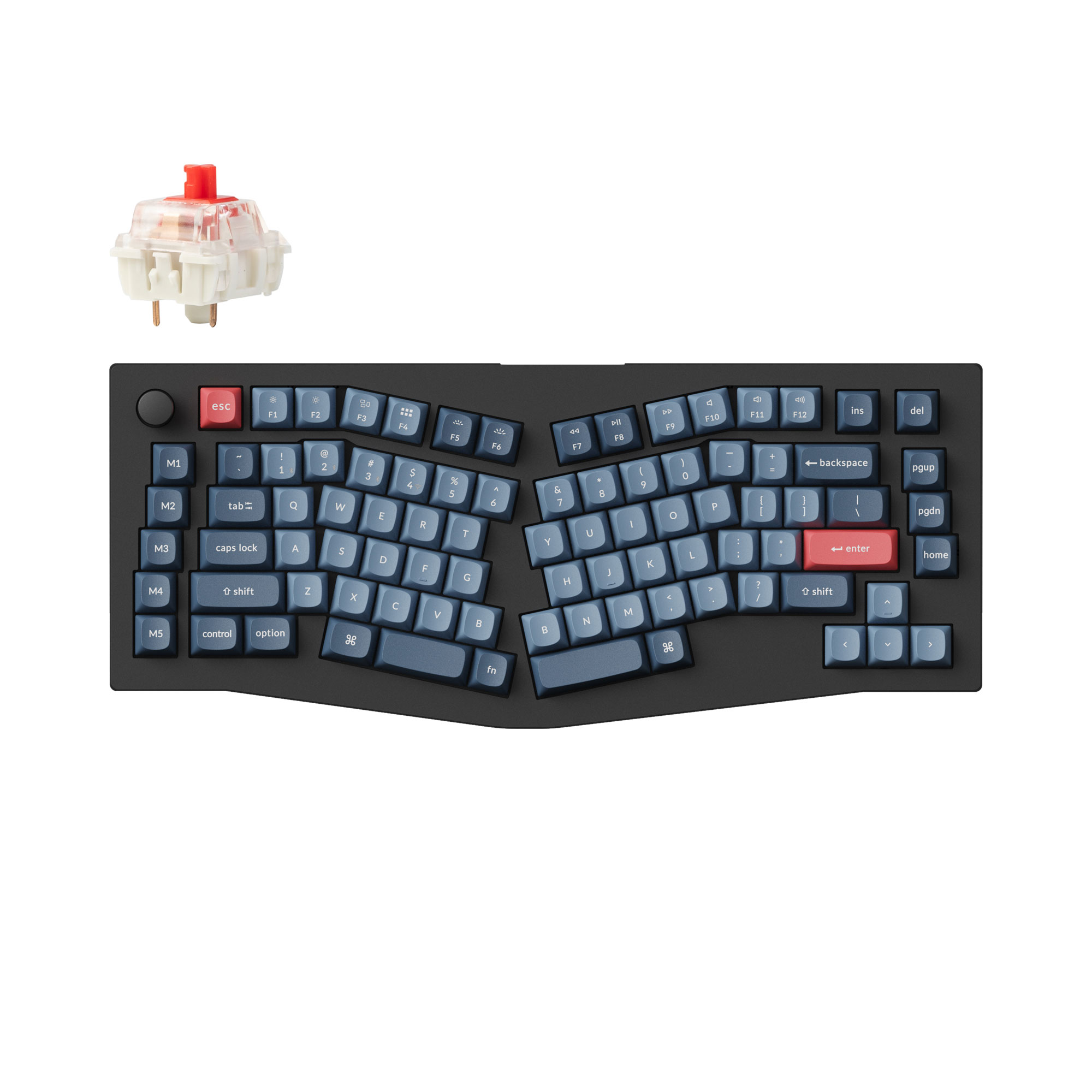 Keychron V10 Max Swappable RGB Backlight Red Switch - Black - Knob Version