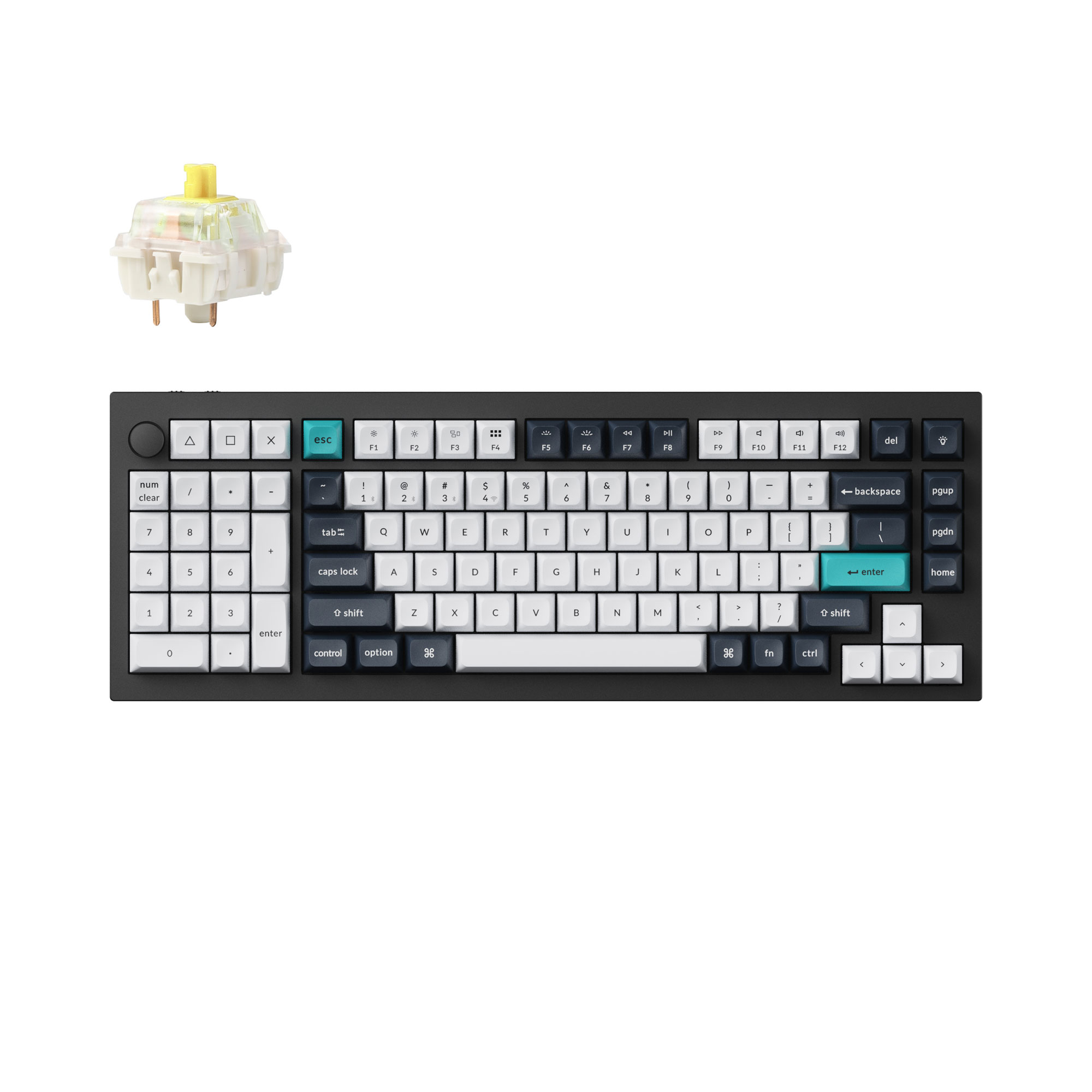Keychron Q12 Max Swappable RGB Backlight Banana Switch Knob Version - Black