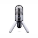 SAMSON METEOR Mic USB Studio Microphone, Silver | Cardioid pickup pattern | Smooth, flat frequency response of 20Hz - 20kHz | CD quality, 16-bit, 44.1/48kHz resolution | Durable chrome-plated body | Headphone volume control with microphone mute switch