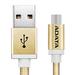 ADATA Woven Metallic Braided Micro USB Cable-Neatly stylish charge and connect - Gold (AMUCAL-100CMK-CGD)(Open Box)