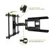 KANTO PDX650 Full Motion TV Mount for 37" - 75" TVs, VESA 100 x 100 - 600 x 400, extend almost 22” from the wall, swivel up to 80° in either direction, tilt up to 15° forward or 3° backward, max. load 125 lbs