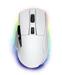 Dareu A955 Gaming Mouse with Charging Dock and RGB Lighting,Transparent Bottom,White