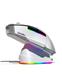 Dareu A955 Gaming Mouse with Charging Dock and RGB Lighting,Transparent Bottom,White