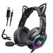 Onikuma K9-Black Gaming Headset with Cat Ears for PS4, Xbox, PC and Switch