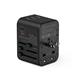 iCAN Universal Travel Adapter with 1x 15W Type C (PD QC fast charging) + 3xUSB A , Total Output 35.5W, Black