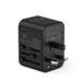 iCAN Universal Travel Adapter with 1x 15W Type C (PD QC fast charging) + 3xUSB A , Total Output 35.5W, Black