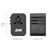 iCAN Universal Travel Adapter with 1x 15W Type C (PD QC fast charging) + 3xUSB A , Total Output 35.5W, Black