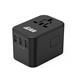 iCAN Universal Travel Adapter with 1x 15W Type C (PD QC fast charging) + 3xUSB A , Total Output 35.5W, Black