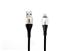 iCAN 3 ft Lightning Cable, Zinc Alloy, LED Light, Braided, Black