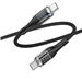 HOCO Transparent Discovery Edition 100W charging data cable with display for USB Type-C to Type-C,1.2m (4ft)