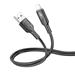 Hoco "U120 Transparent explore" intelligent power-off charging data cable iP, 1.2m (4ft), Black(Open Box)