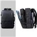 KINGSLONG 17.3" Large Capacity Backpack with USB Charging Port, Black (KLB220104)