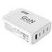 iCAN 130W GaN PD Charger for Laptop / Mobile Device | Compact Design | 3 x USB-C, 1 x USB-A Port | White