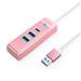 ORICO 3-Port USB-A*2 & Type-C*1 Hub with 15cm Cable - USB A Input - Pink