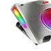 iCAN Aluminum-Alloy Laptop Cooler 5 Fans for 12-21 Inches, 10 Modes RGB Colors Light, 5 Heights Stand, 2 USB Ports
