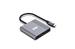 iCAN 3-in-1 Type-C to HDMI 4K 60Hz, PD 100W & USB Hub with 18cm Cable, Grey