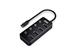 iCAN GS-HU34E 4-Port USB 3.0 Hub with LED Individual On/Off Power Switches, USB-C Input