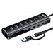 iCAN RSH-A107C 7-Port USB 3.2 10Gbps Powered Hub with 12V 2A Adaptor and LED Individual On/Off Switch