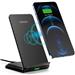 Choetech 15W Dual-Coil Fast Wireless Charging Stand with Sleep-Friendly Adaptive Light | Black(Open Box)
