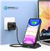 Choetech 15W Dual-Coil Fast Wireless Charging Stand with Sleep-Friendly Adaptive Light | Black