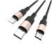 HOCO "X26 Xpress" one pull three charging cable,iP+Micro+Type-c, 1m (3.3ft), Black