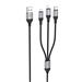 HOCO "X102 Fresh" 3-in-1 charging data cable (iP+Micro+Type-C), 1m (3.3ft), Black