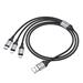 HOCO "X102 Fresh" 3-in-1 charging data cable (iP+Micro+Type-C), 1m (3.3ft), Black(Open Box)