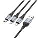 HOCO "X102 Fresh" 3-in-1 charging data cable (iP+Micro+Type-C), 1m (3.3ft), Black(Open Box)