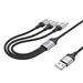 HOCO "X102 Fresh" 3-in-1 charging data cable (iP+Micro+Type-C), 1m (3.3ft), Black(Open Box)