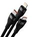 Baseus “Flash Series ?” Two-for-three Charging Cable U+C to M+L+C 100W, 1.2m (4ft), Black(Open Box)